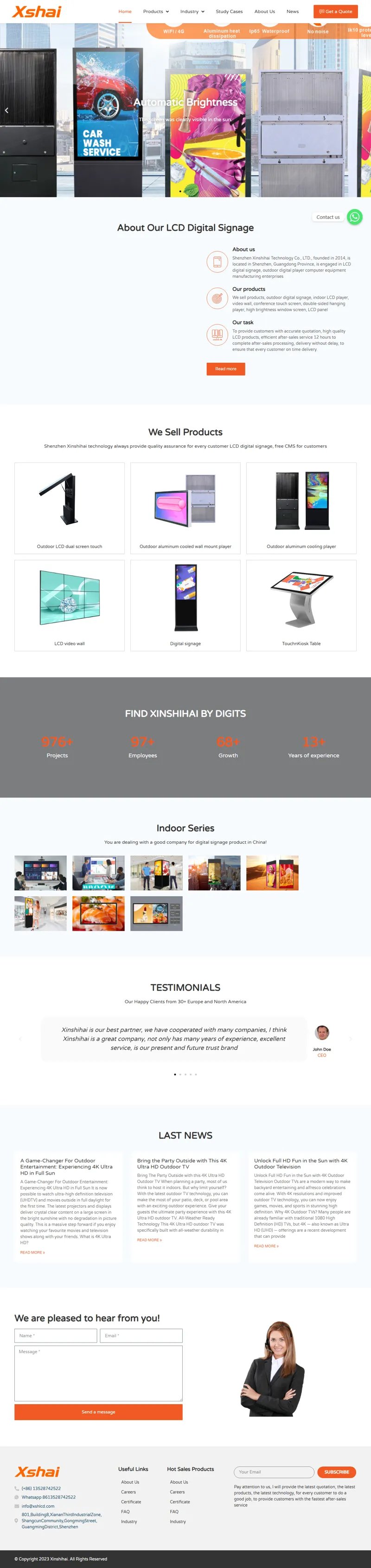 Outdoor waterproof LCD – Shenzhen Xinshihai Technology 网页长截图