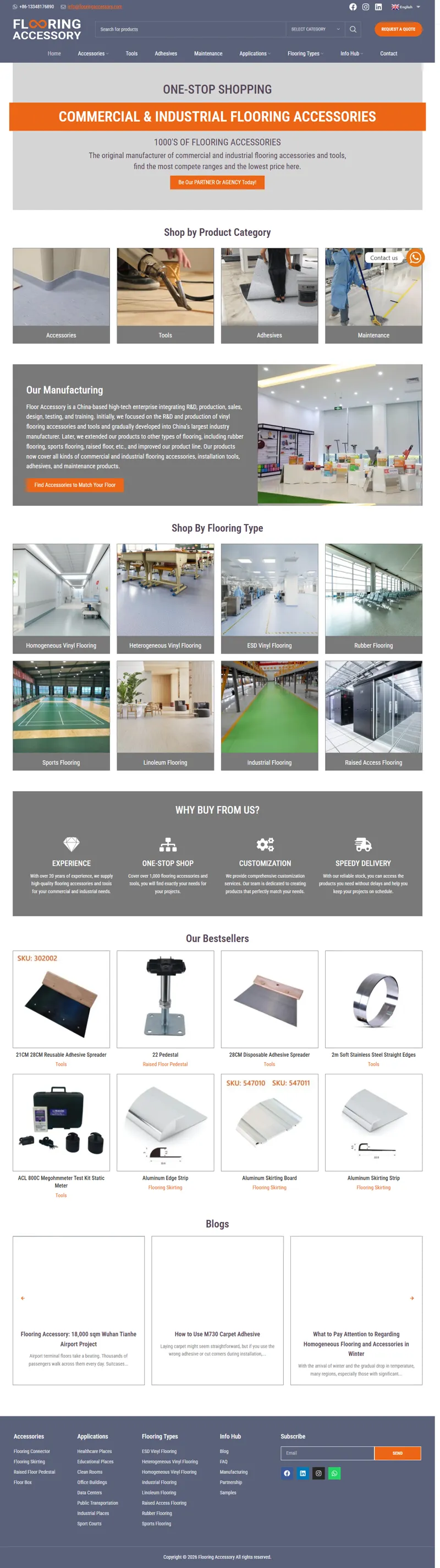 Flooring Accessories, Installation Tools, Adhesives Manufacturers 网页长截图